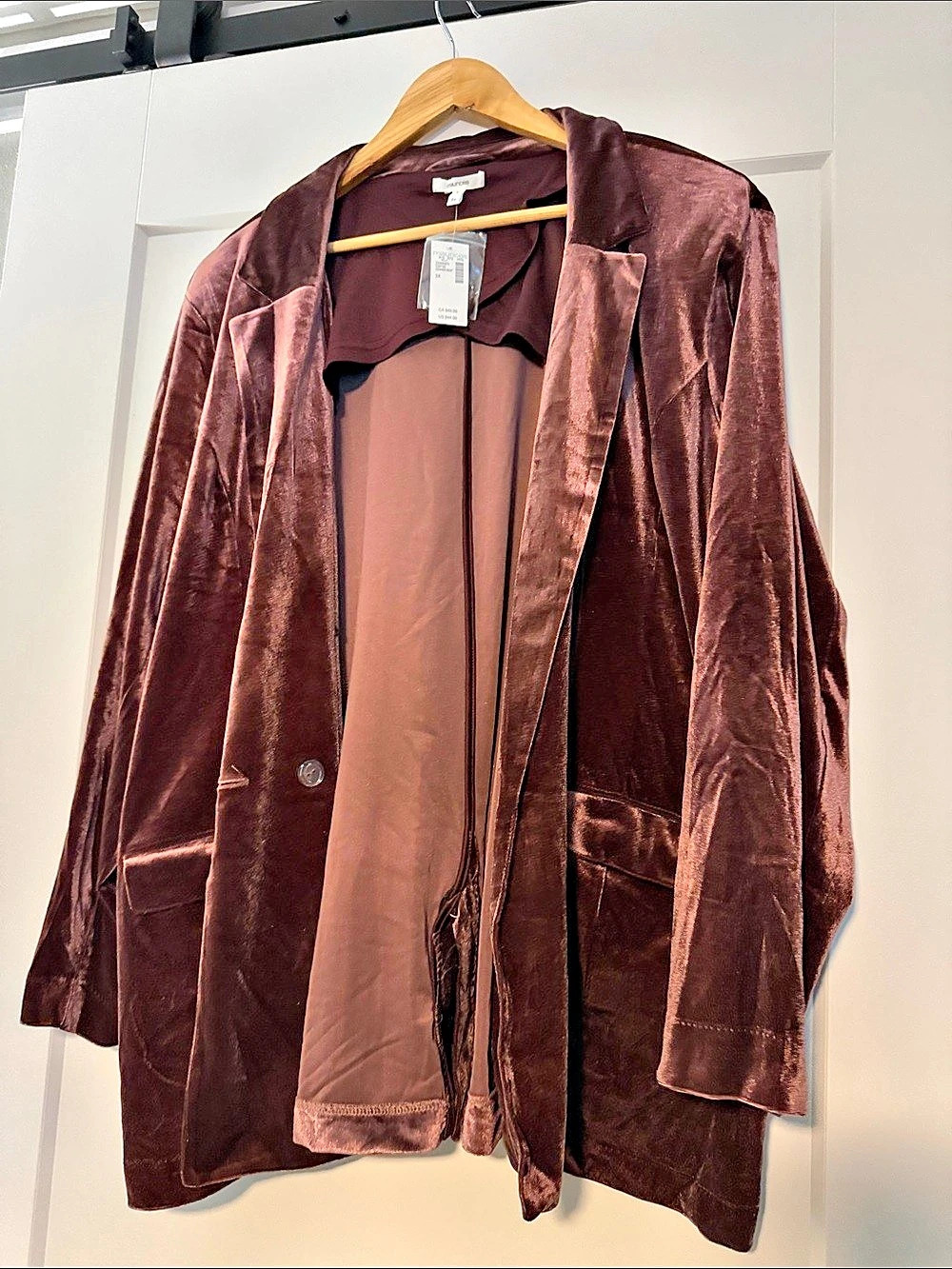 Maurices Velvet Blazer Brown/Plum Size 3X NWT